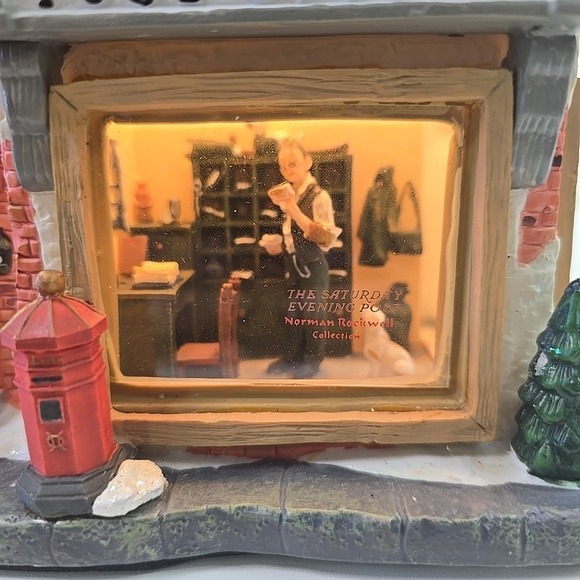 The Saturday Evening Post Norman Rockwell Collection SORTING MAIL Porcelain Hous - Picture 2 of 12